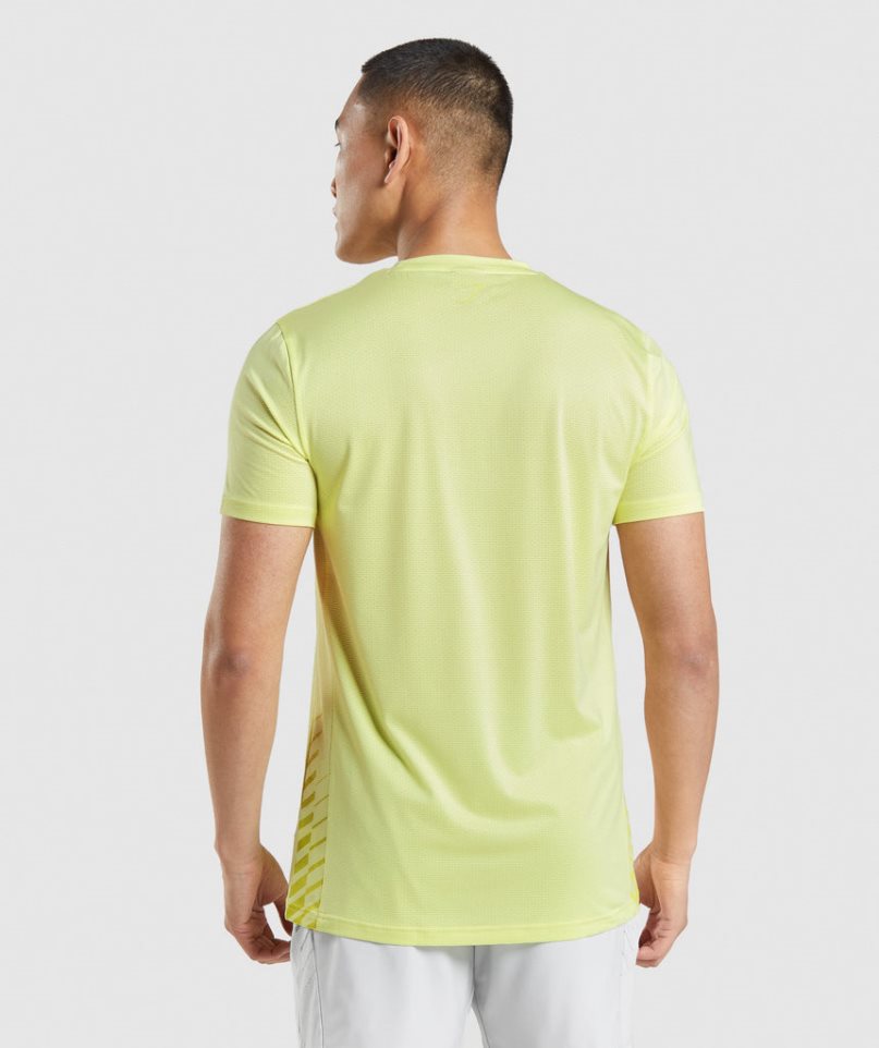 Men's Gymshark Sport Stripe T-Shirts Yellow | CA 30A685